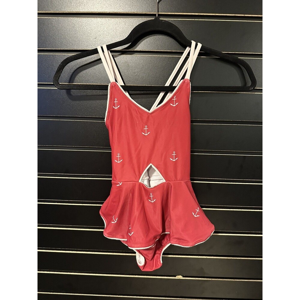 Morgan Skirted One Piece - Red White Anchor Size 6Y NWOT
